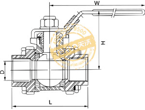 二片式內(nèi)螺紋球閥結(jié)構(gòu)圖