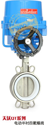 D971F電動四氟蝶閥實物圖