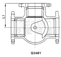 Q348Y三通球閥結(jié)構(gòu)圖