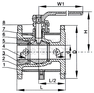 夾套保溫球閥結(jié)構(gòu)圖