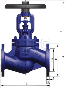 國標(biāo)波紋管截止閥結(jié)構(gòu)圖