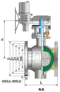 電動側裝式偏心半球閥結構圖