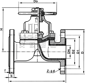 G41F46襯氟隔膜閥結(jié)構(gòu)圖