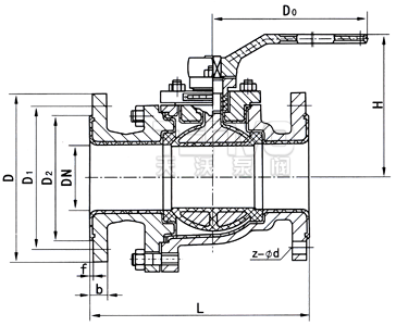 襯氟球閥結(jié)構(gòu)圖