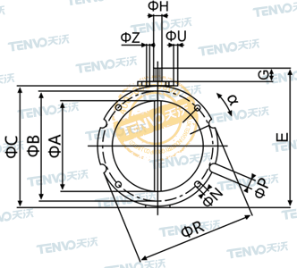V1FS單法蘭粉體蝶閥結(jié)構(gòu)圖