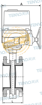 電動(dòng)法蘭軟密封蝶閥結(jié)構(gòu)圖