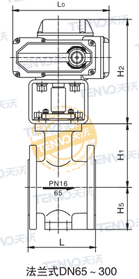 法蘭式電動V型球閥結(jié)構(gòu)圖