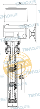 D973H對夾式電動金屬硬密封蝶閥結構圖