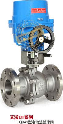 天沃TT型Q941F電動(dòng)法蘭球閥實(shí)物圖