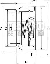 H71H型升降式對夾式止回閥結(jié)構(gòu)圖