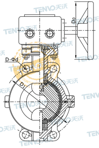 對(duì)夾式襯氟蝶閥結(jié)構(gòu)圖
