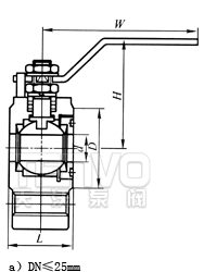 DN≤25薄型對夾式球閥結(jié)構(gòu)圖