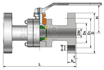 高壓法蘭球閥結(jié)構(gòu)圖
