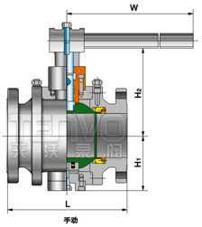 手動(dòng)鍛鋼GB國(guó)標(biāo)固定球閥結(jié)構(gòu)圖