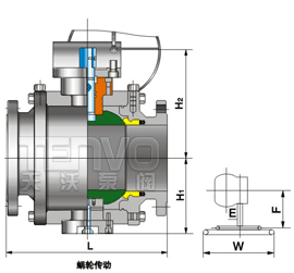 蝸輪傳動(dòng)鍛鋼GB國(guó)標(biāo)固定球閥結(jié)構(gòu)圖