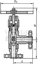 J44H角式截止閥結(jié)構(gòu)圖