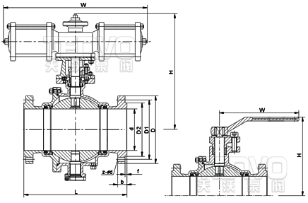 噴煤粉專用固定球閥結(jié)構(gòu)圖