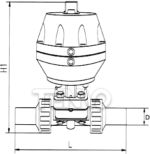 氣動PPH隔膜閥結構圖