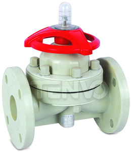 法蘭式PPH隔膜閥實物圖