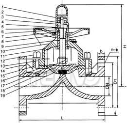 PVDF隔膜閥結(jié)構(gòu)圖