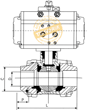 AT系列氣動焊接球閥結構圖