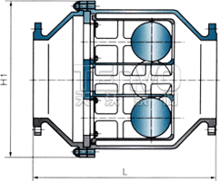 HQ45X微阻球形止回閥結構圖