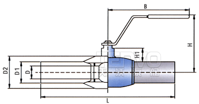 （焊接連接）縮徑全焊接球閥結(jié)構(gòu)圖