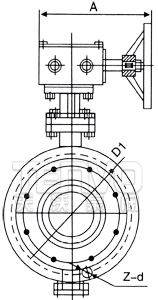 法蘭式日標(biāo)蝶閥結(jié)構(gòu)圖