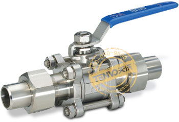 帶接管三片式焊接球閥實(shí)物圖