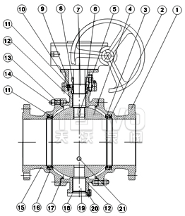 長(zhǎng)輸管線固定球閥示意圖