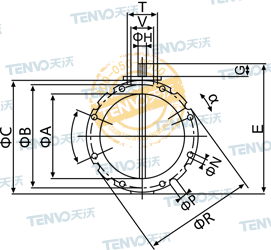 粉體專用蝶閥結(jié)構(gòu)圖