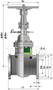 法蘭式水封閘閥結構圖