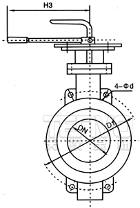 對(duì)夾式彈性金屬硬密封蝶閥結(jié)構(gòu)圖