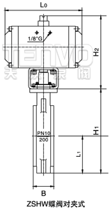 對夾式氣動調(diào)節(jié)蝶閥結(jié)構(gòu)圖