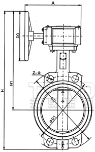 對夾式脫硫蝶閥結(jié)構(gòu)圖
