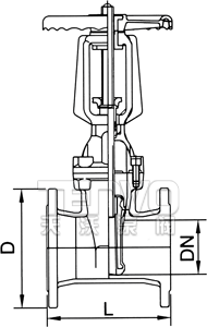 Z45X軟密封閘閥結(jié)構(gòu)圖