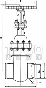 對焊式真空隔離閘閥結(jié)構(gòu)圖